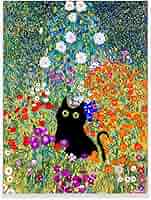 Amazon.co.jp: ZZPT グスタフ・クリムト ウォールアート 花畑の